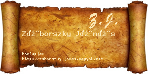 Záborszky Jónás névjegykártya